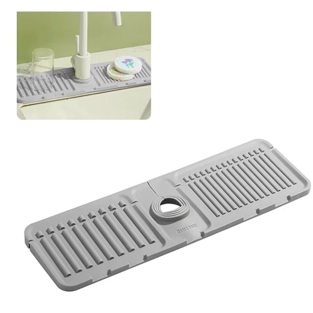 Faucet Mat for Kitchen Sink – Adjustable Silicone Sink Splash Guard